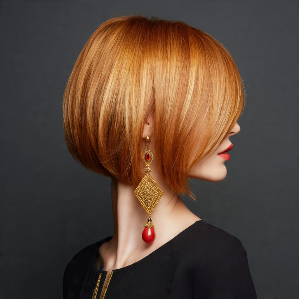 Asymmetrical Bob Hairstyle with Statement Side Length