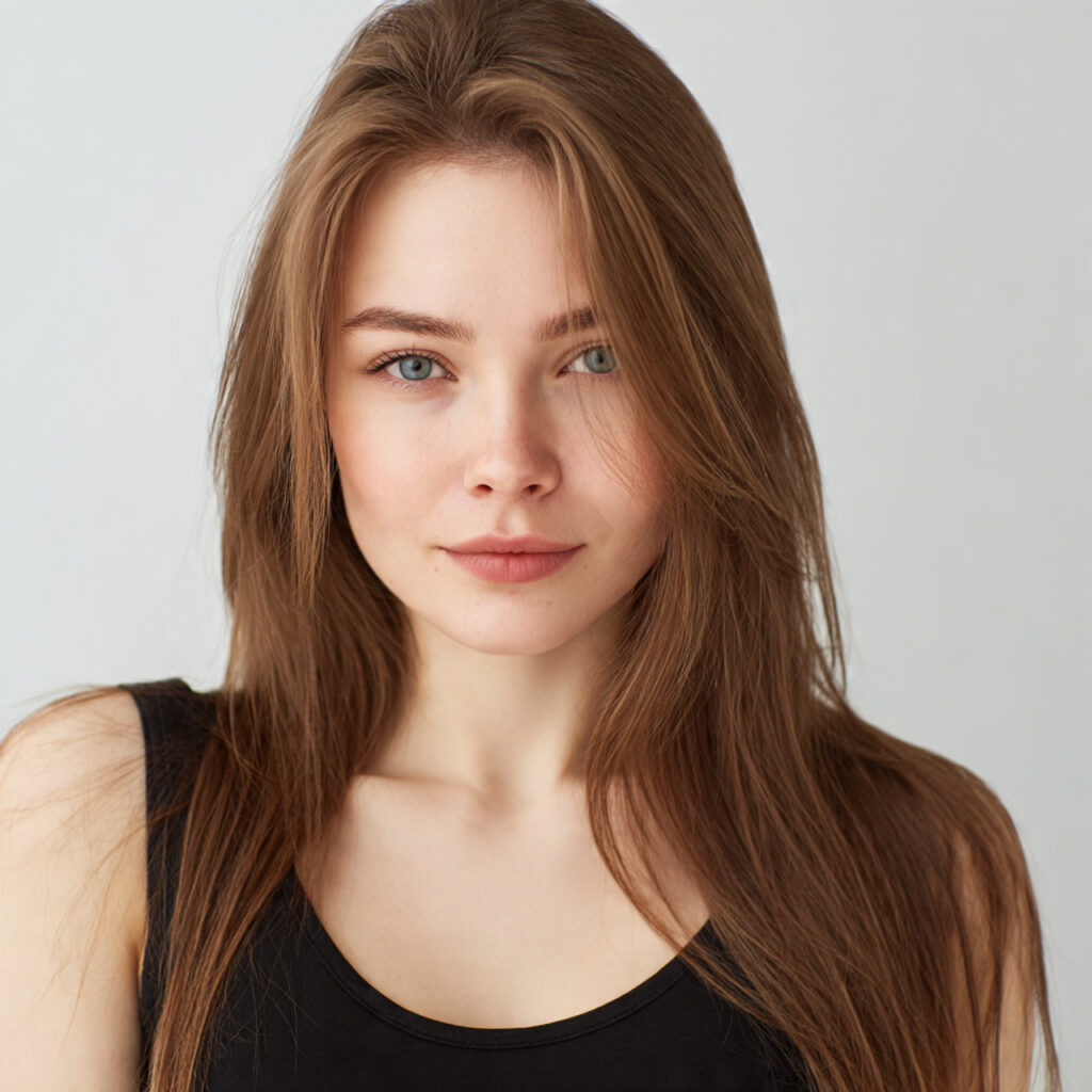 Middle Part Straight Hair Baddie Hairstyle Idea