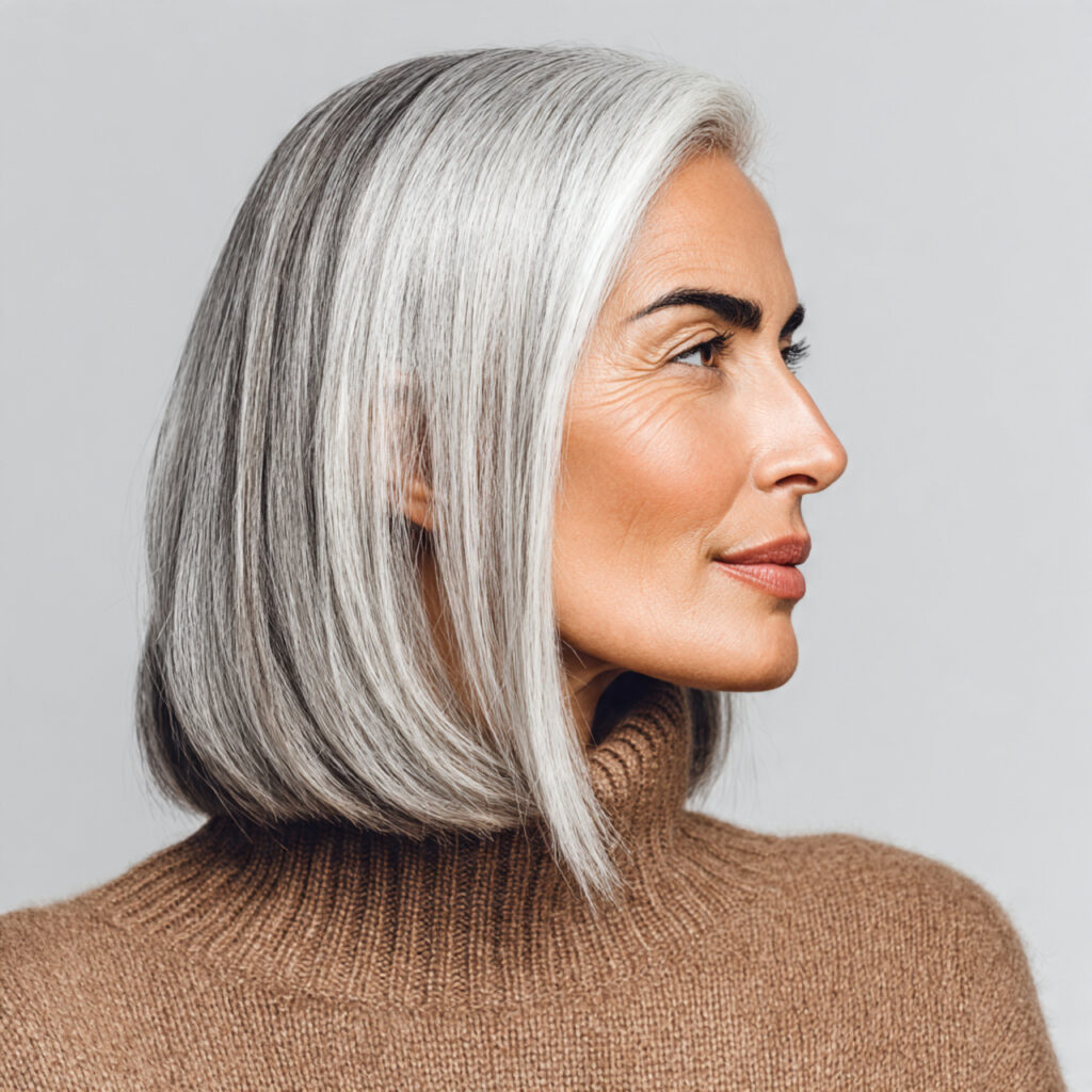 Long Angled Bob Ideas with Elegant Shape