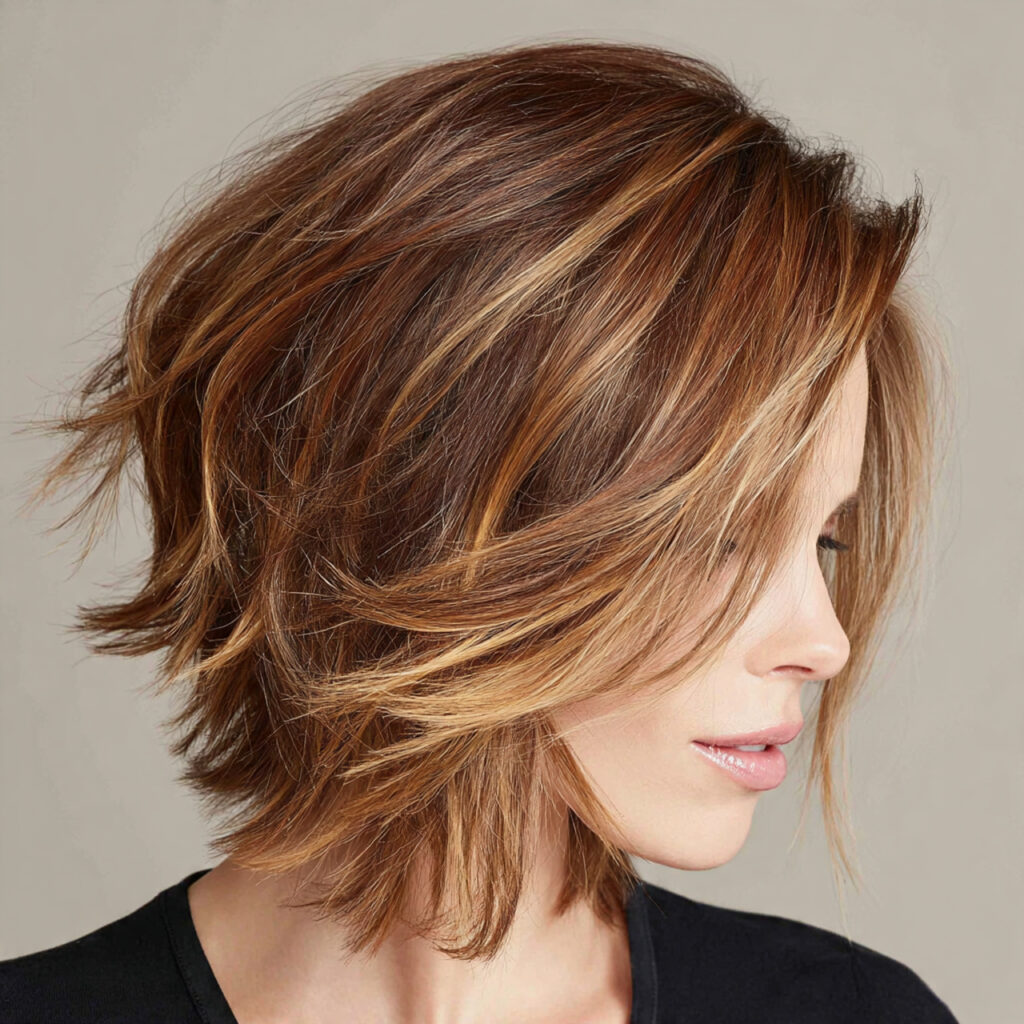 Asymmetrical Bob Hairstyle with Natural Movement