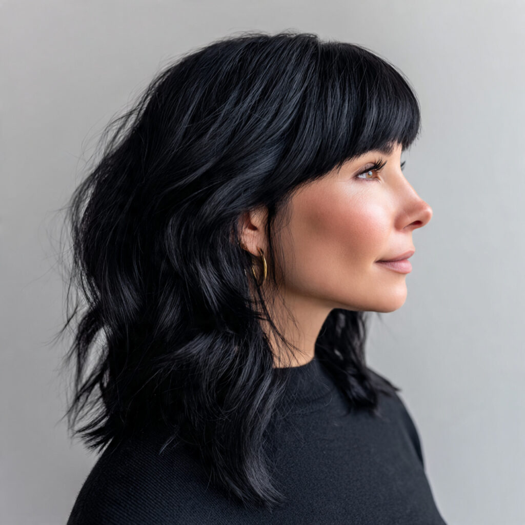 Asymmetric Bangs Hairstyle Ideas with Lob Haircuts