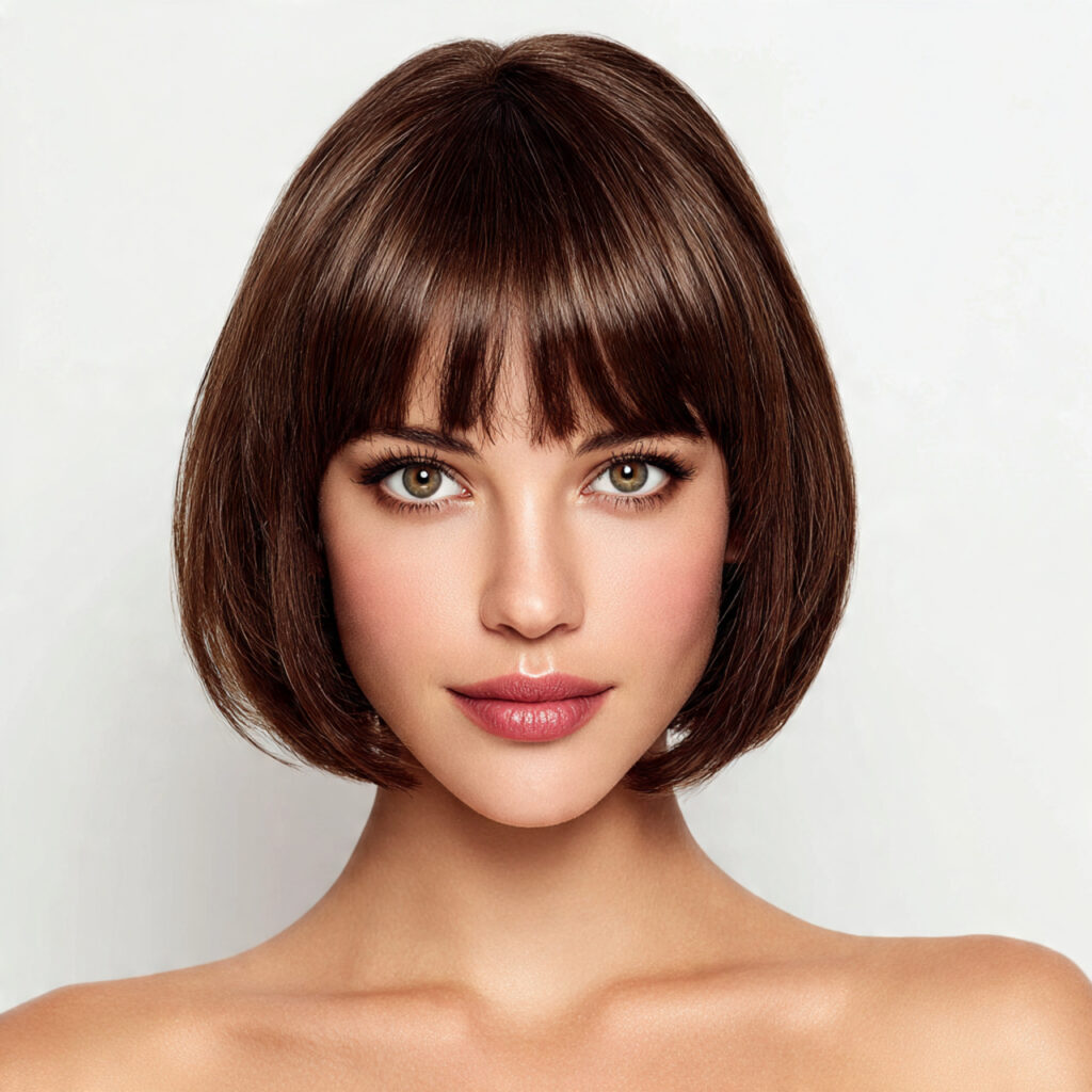 Elegant Bob Cut Hairstyles with Long Bangs Ideas