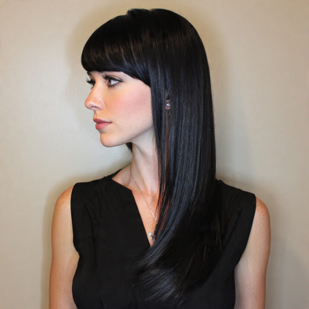 Asymmetric Bangs Hairstyle Ideas with Minimalist Appeal