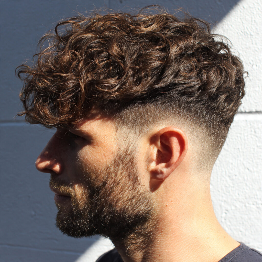 Drop Fade with Natural Curls Ideas