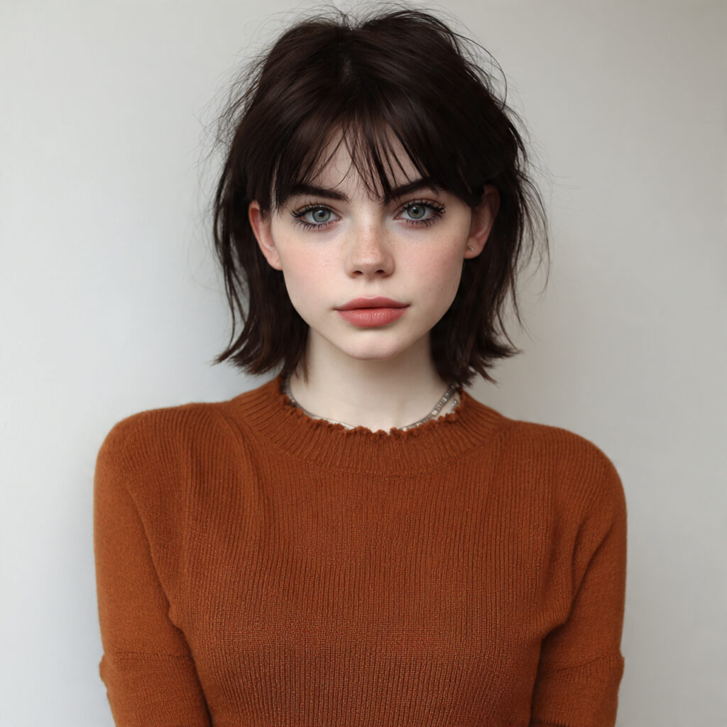 Messy Bob Cut Hairstyles with Long Bangs Ideas