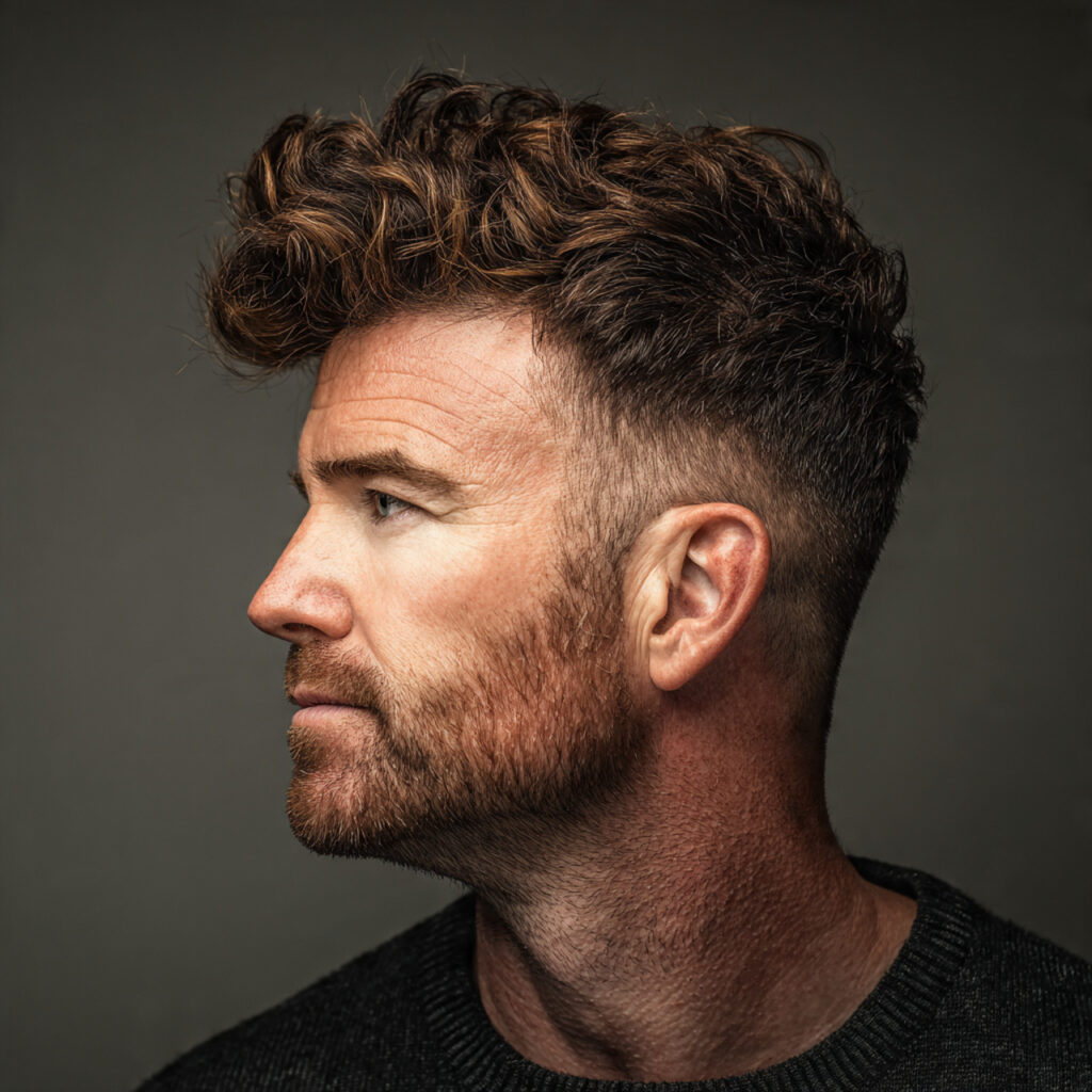 Drop Fade with Wavy Hair Ideas