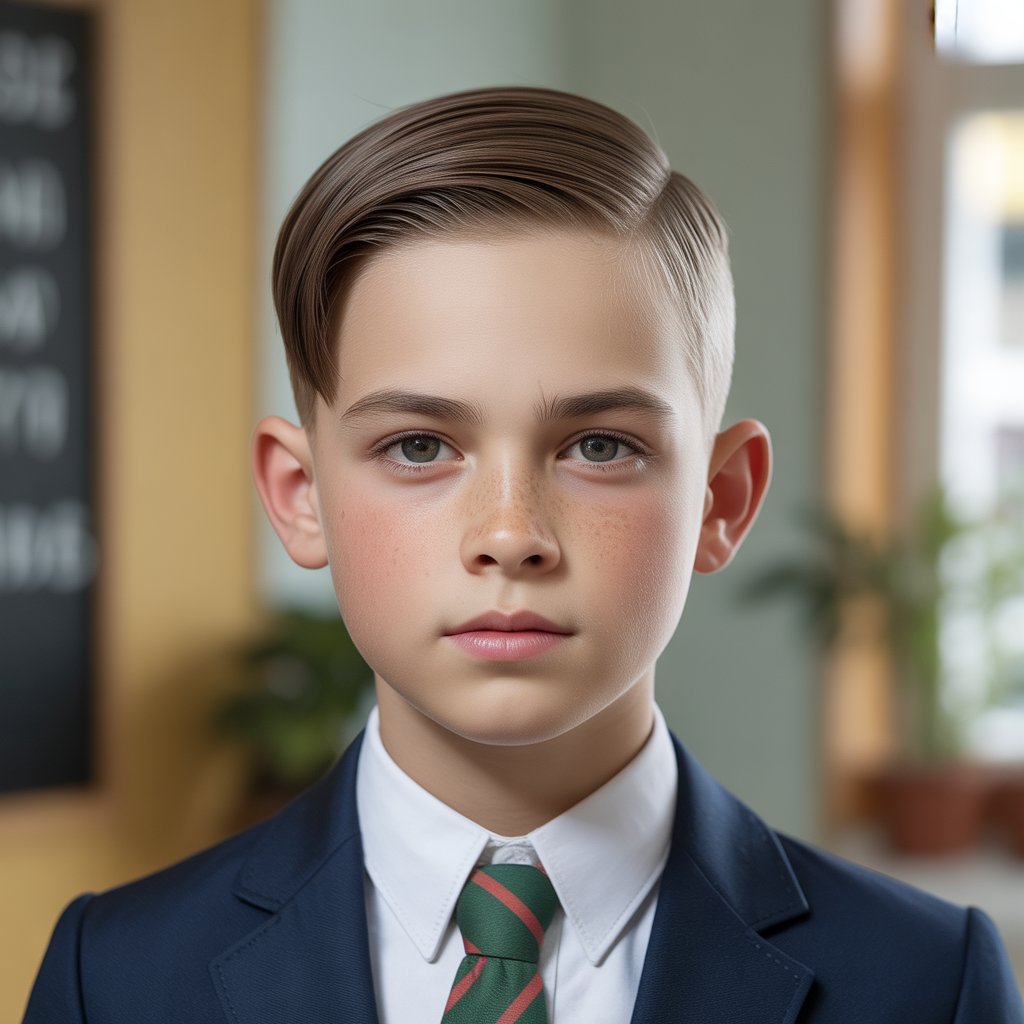 Side Part Boys Haircut for School Idea