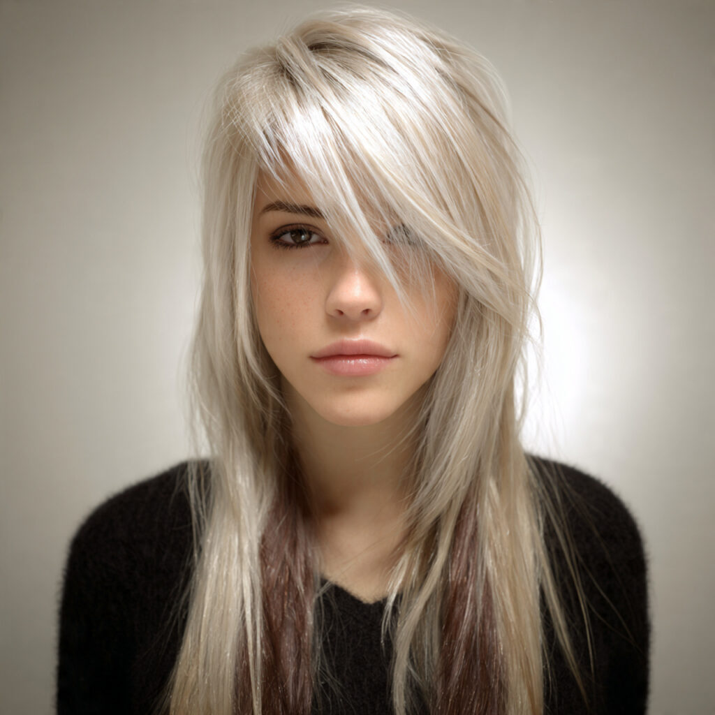 Platinum Blonde Hair with Chestnut Lowlights Ideas