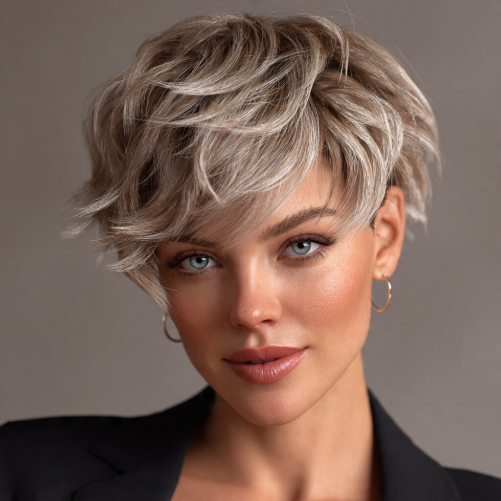 40 Modern Shaggy Pixie Cut Ideas for Low Maintenance Short Hair 3 Crown Lift Emphasis