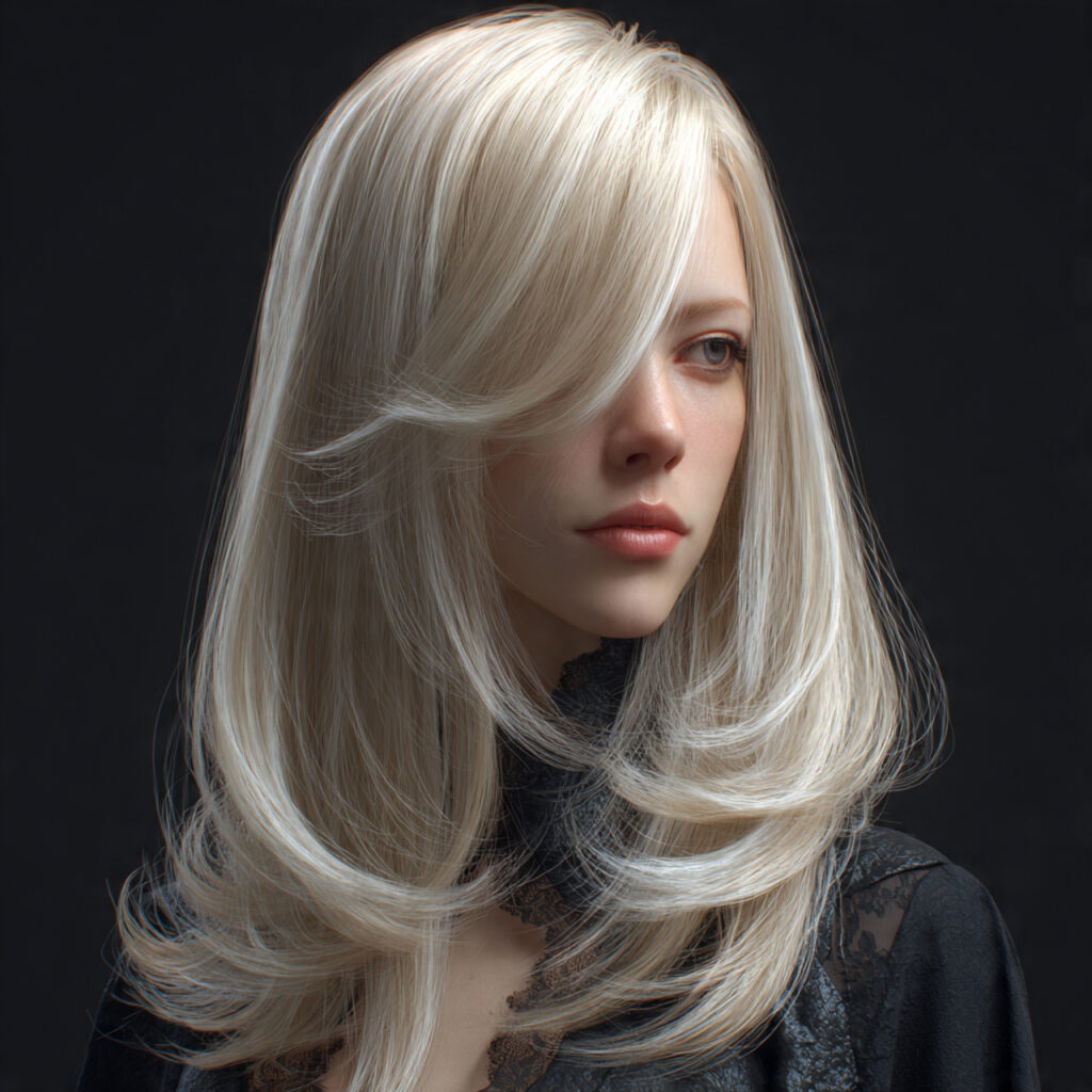 Creamy Blonde Hair with Dark Root Ideas