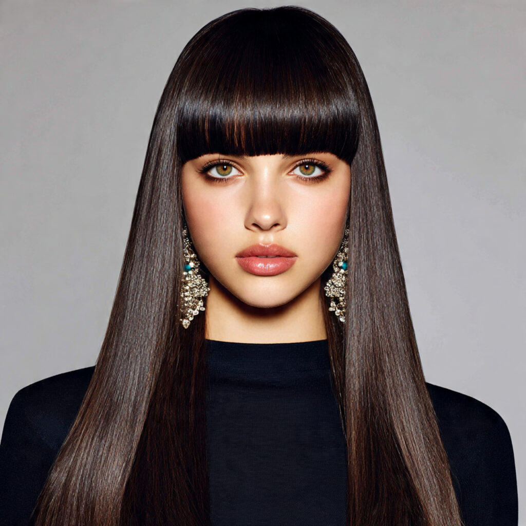 Asymmetric Bangs Hairstyle Ideas for Straight Hair