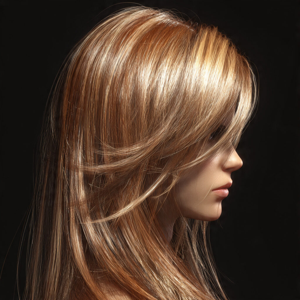 Soft Blonde Hair with Cinnamon Lowlights Ideas