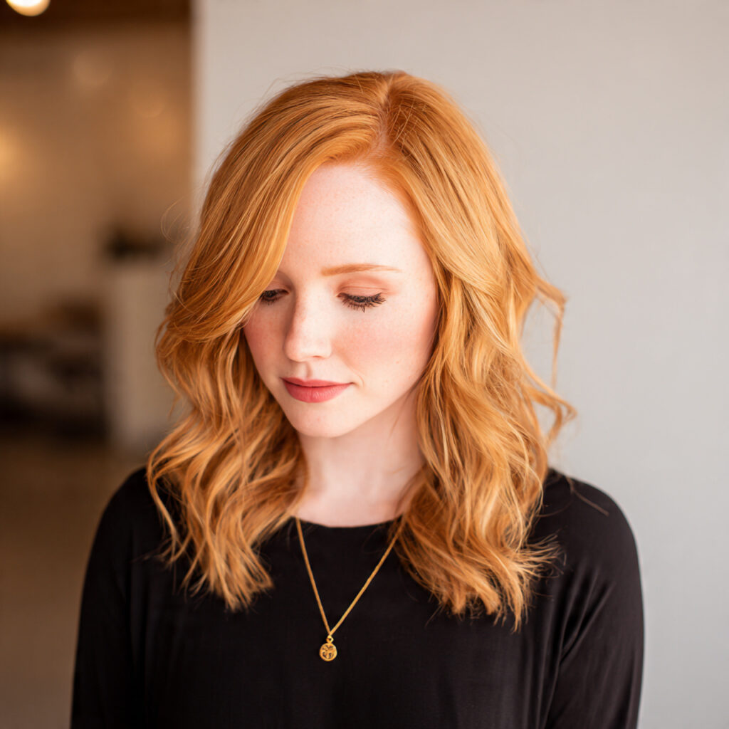 Strawberry Blonde Hair with Golden Brown Lowlights Ideas