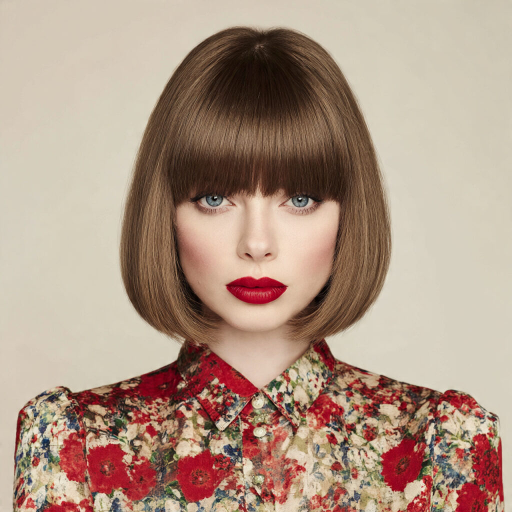 Blunt Bob Hairstyles Ideas with Full Fringe