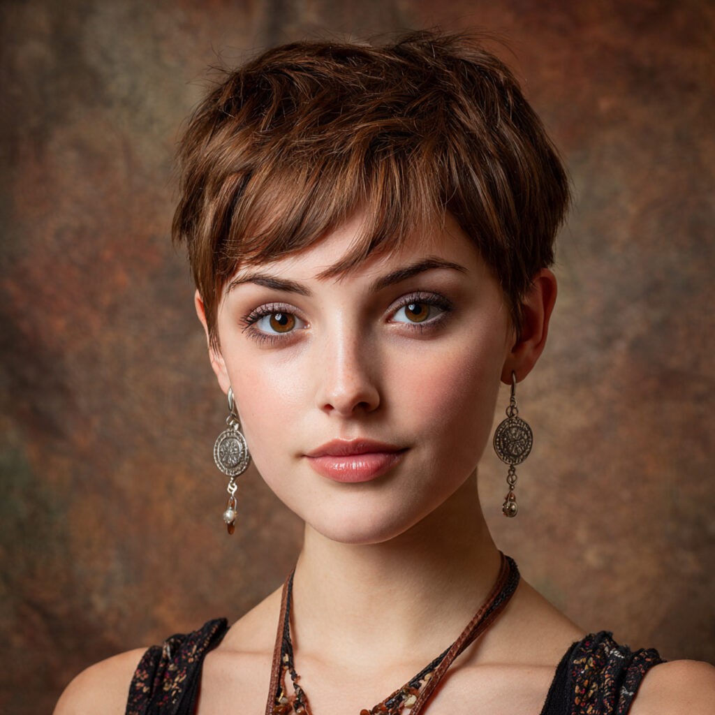 40 Modern Shaggy Pixie Cut Ideas for Low Maintenance Short Hair 16 Fringe-Centered Design