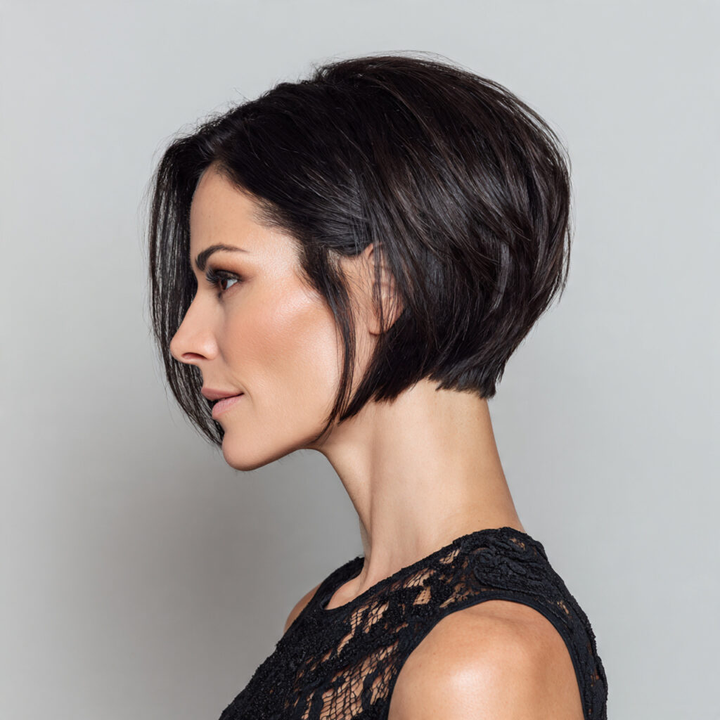 Bold Asymmetrical Bob Hairstyle with Strong Silhouette