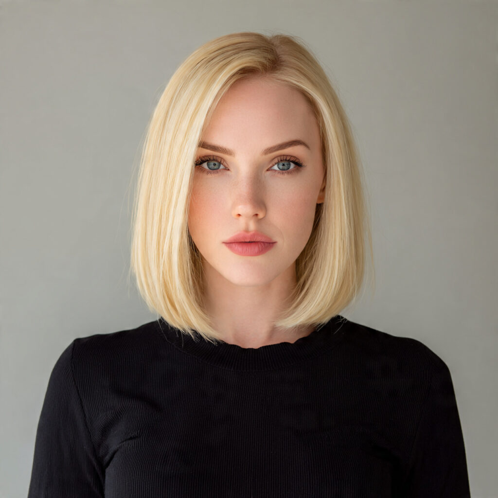 High Contrast Blonde Hair with Dark Root Ideas