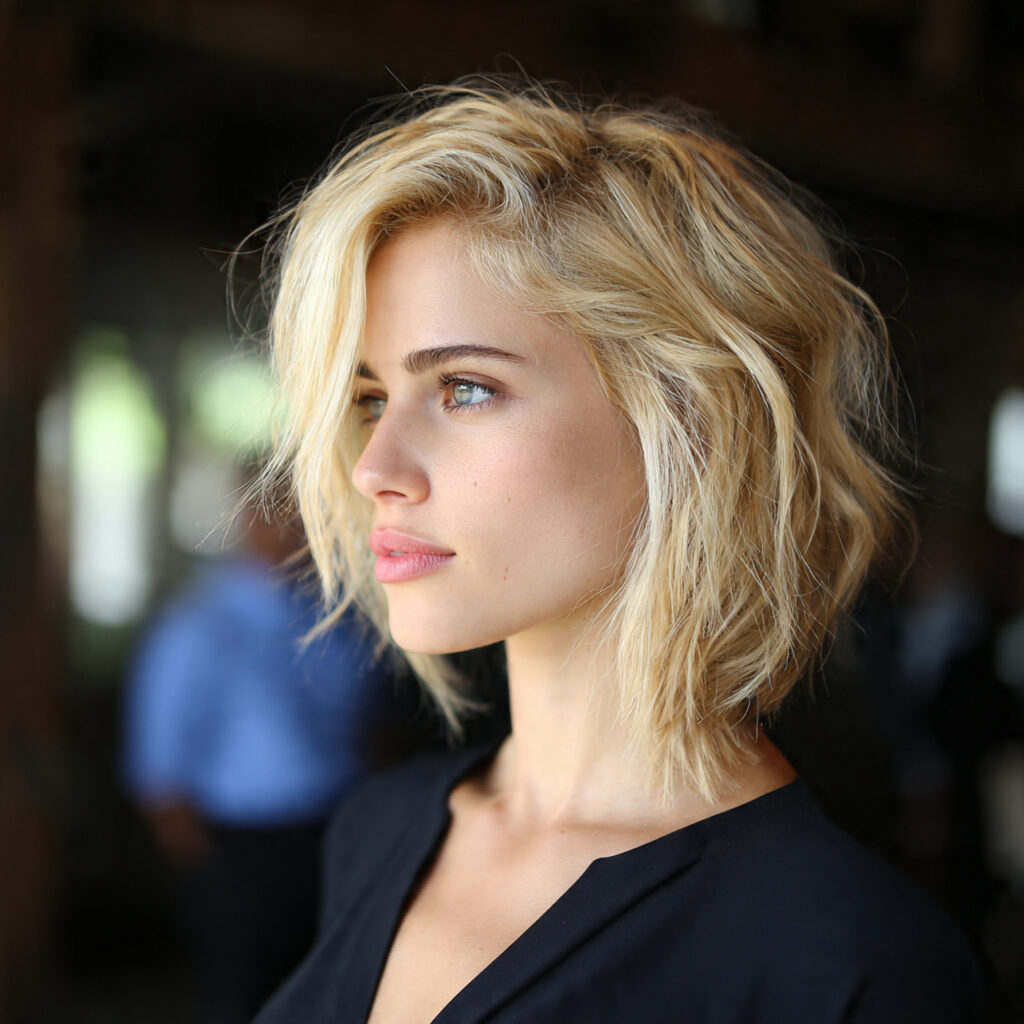 Textured Angled Bob Hairstyle Ideas