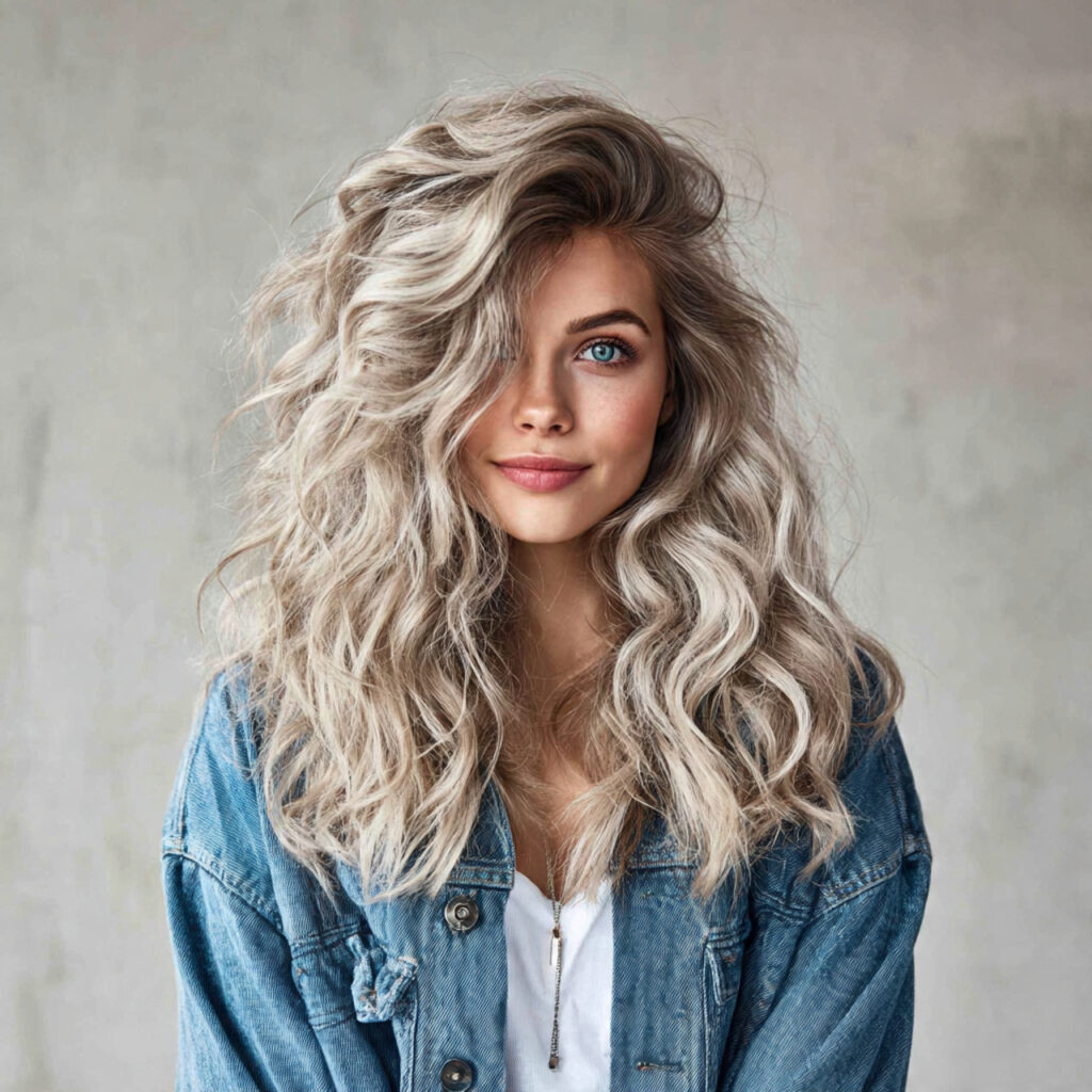 Balanced Blonde Hair with Dark Root Ideas