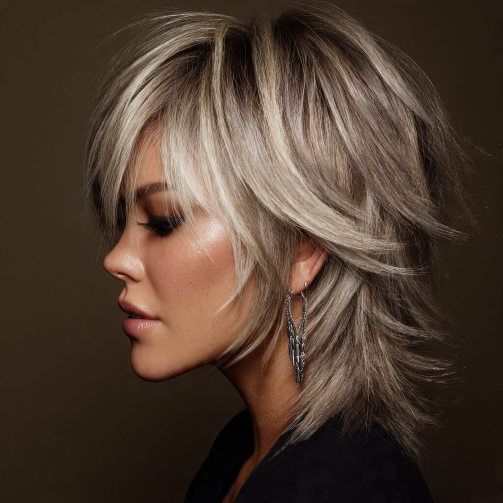 Shaggy Mullet With Tapered Sides