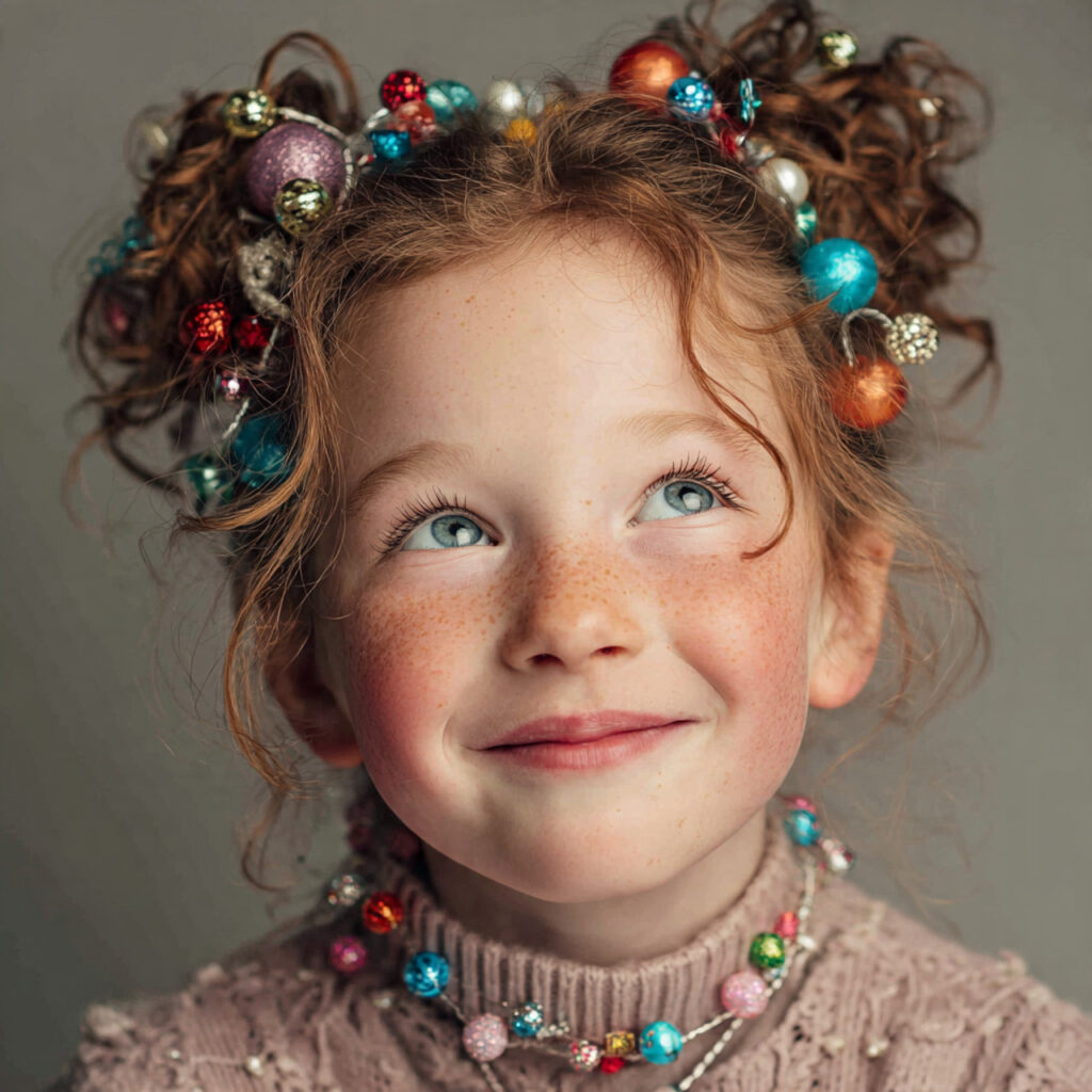 Festive Accessory Christmas Hairstyles for Girls Ideas