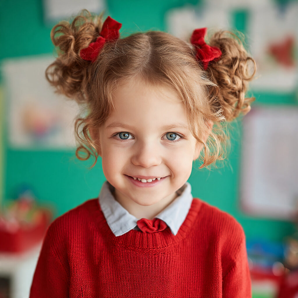 School-Friendly Christmas Hairstyles for Kids Ideas