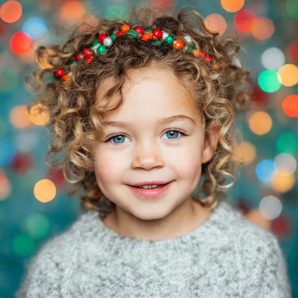 Christmas Headband Hairstyles for Kids Ideas