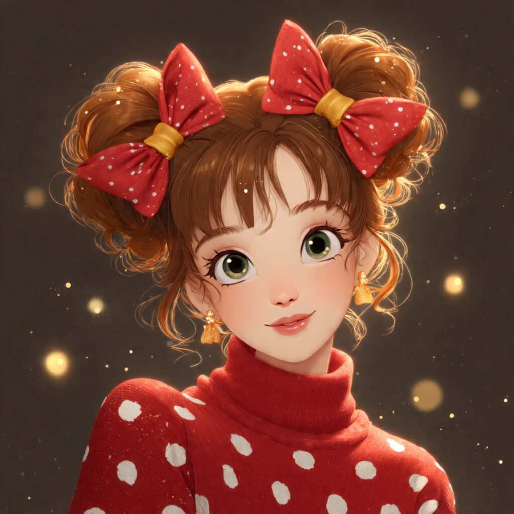 Bow-Themed Christmas Hairstyles for Girls Ideas