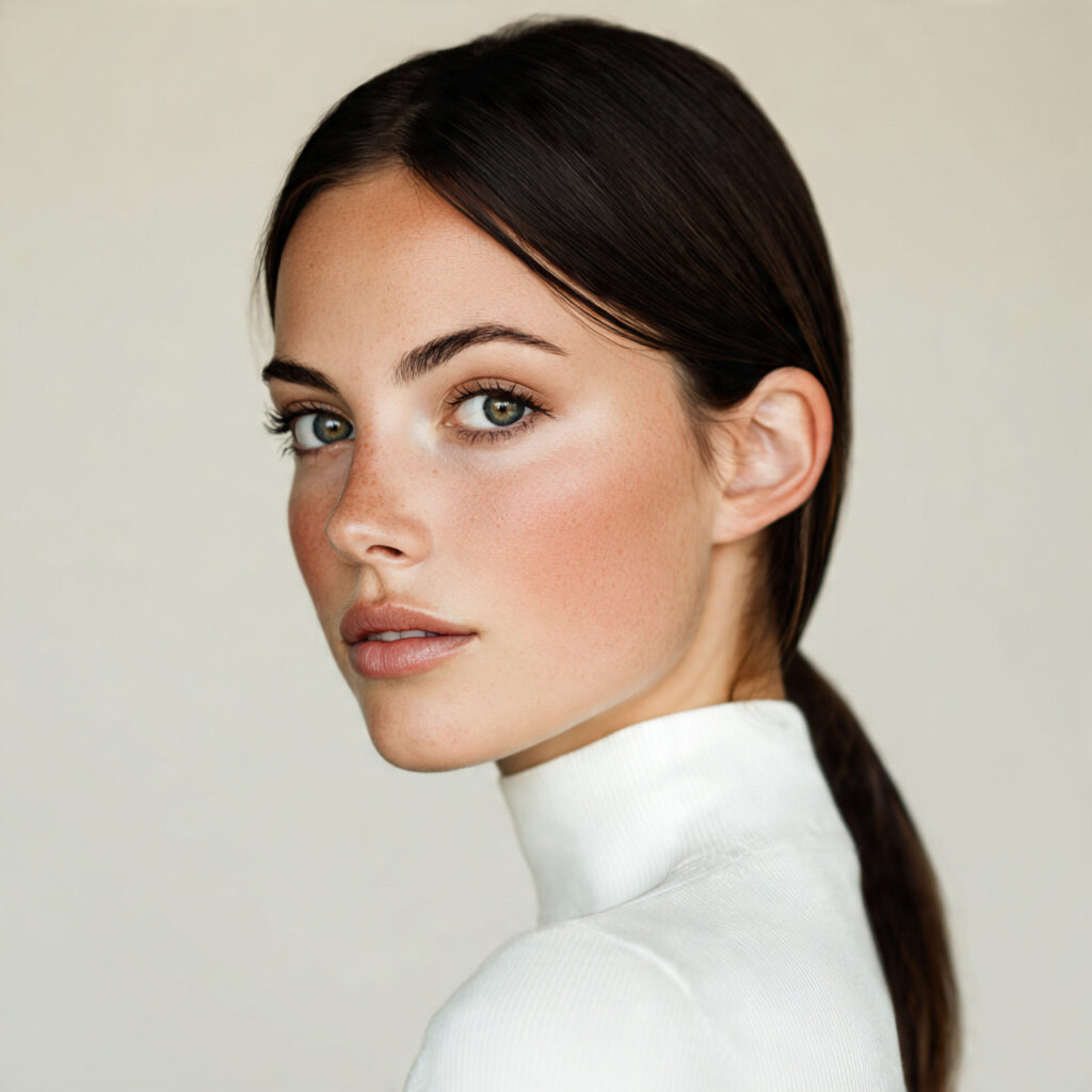 Sleek Middle-Part Hairstyles Ideas for Long Faces