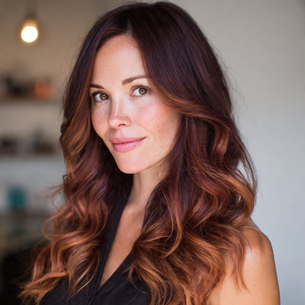 35 Brunette Balayage Hairstyle Ideas for Natural, Bold, and Modern Styles 6 Warm Chestnut Brunette Balayage Ideas