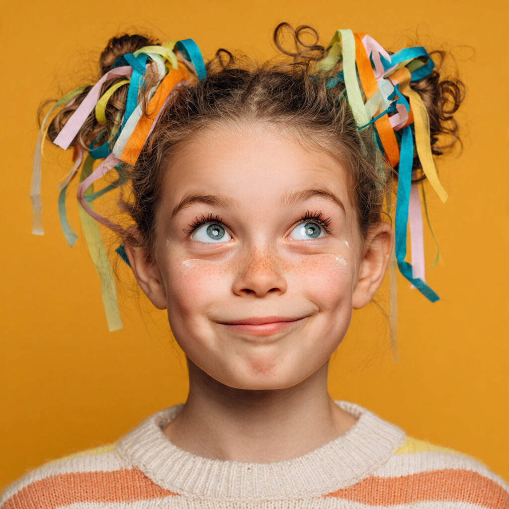 Ribbon-Inspired Christmas Hairstyles for Girls Ideas