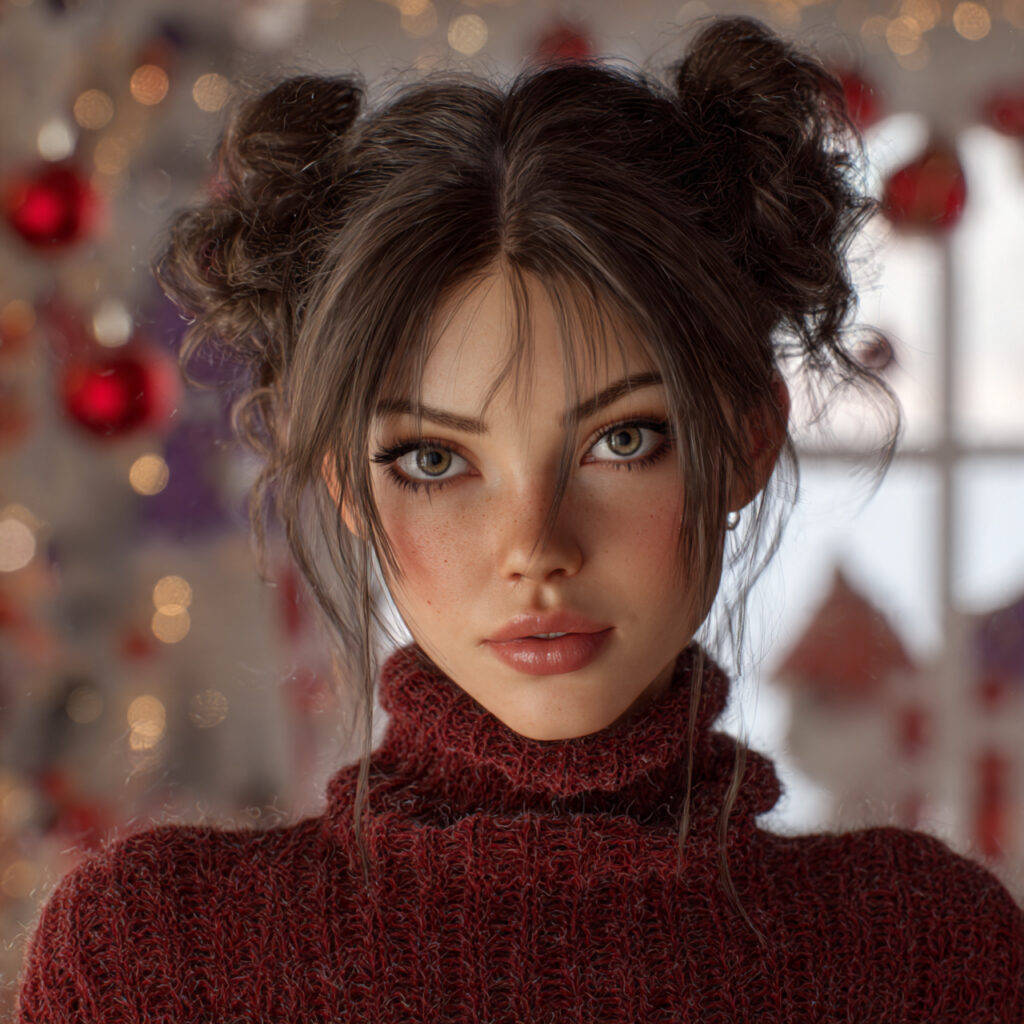 Cozy Winter Christmas Hairstyles for Girls Ideas