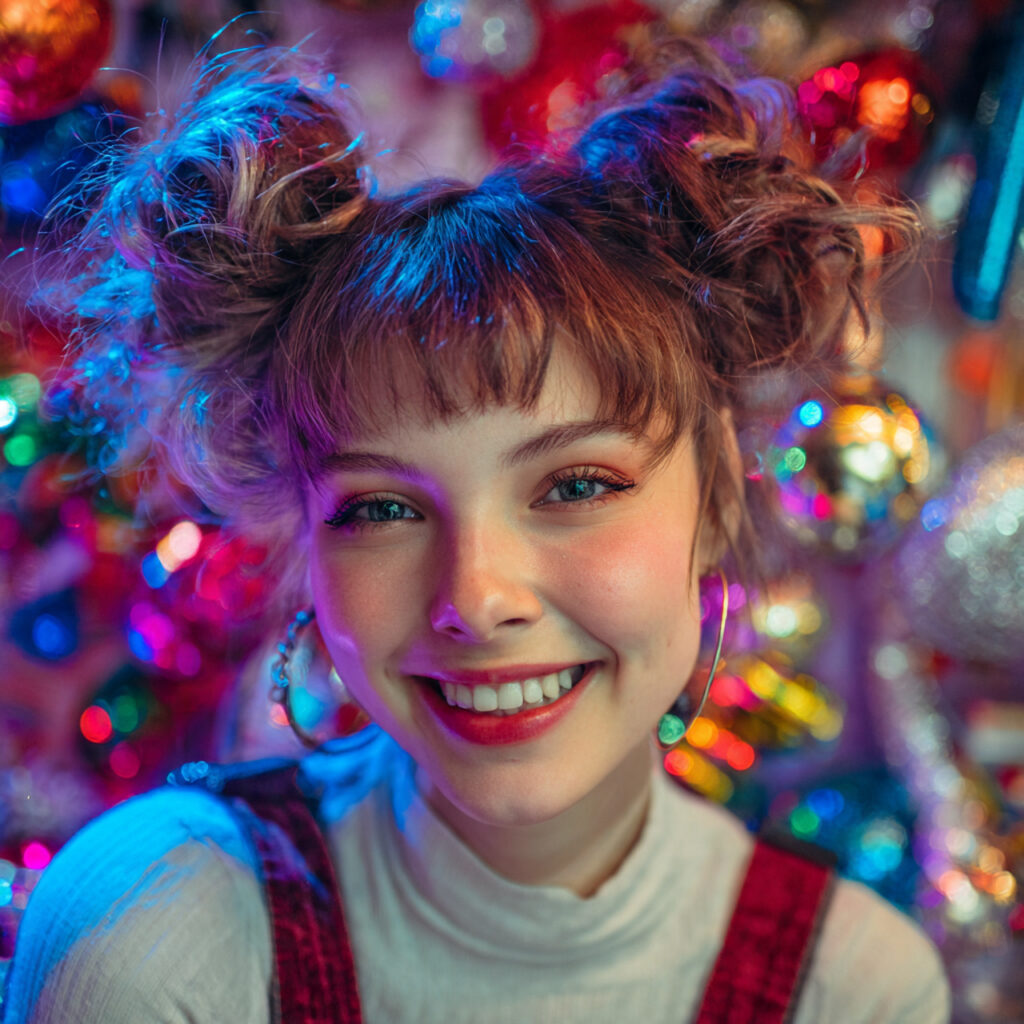 Playful Christmas Hairstyles for Girls Ideas