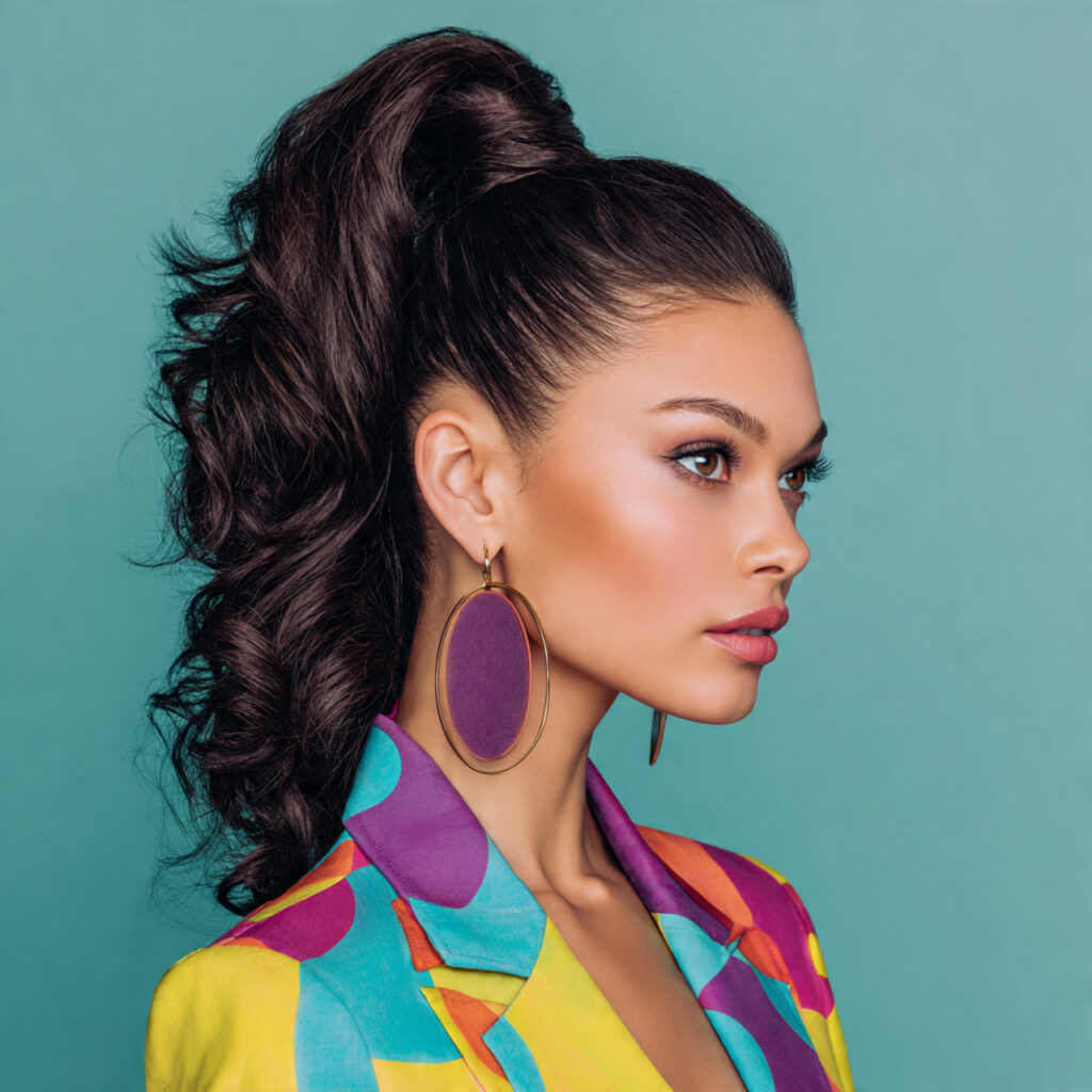 High Ponytail Glam Hairstyle Idea