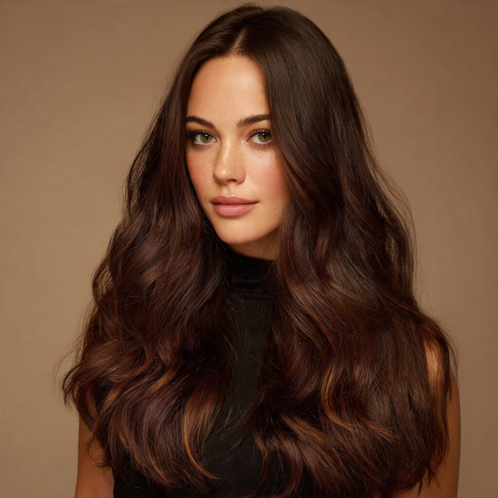 35 Brunette Balayage Hairstyle Ideas for Natural, Bold, and Modern Styles 17 Rich Cocoa Brunette Balayage Ideas