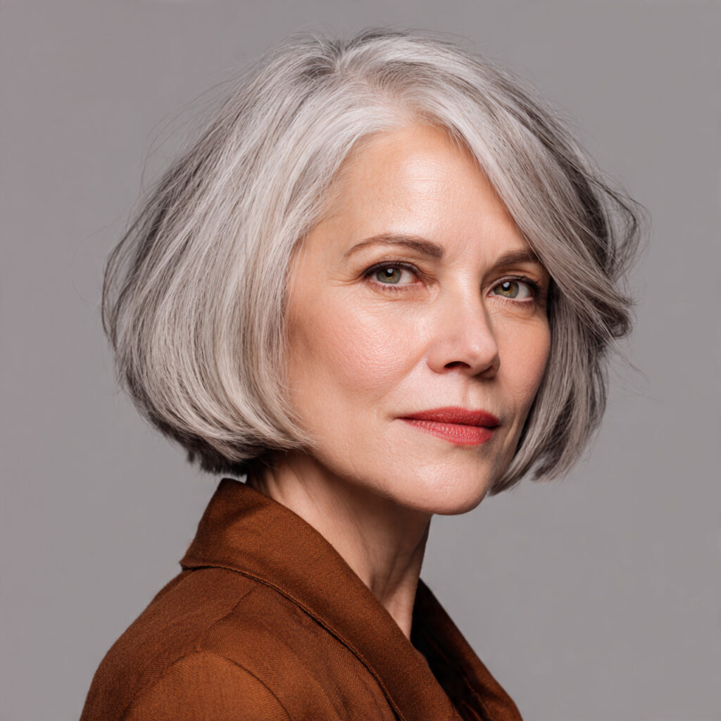 Bob Hairstyles Ideas with Side-Swept Bangs