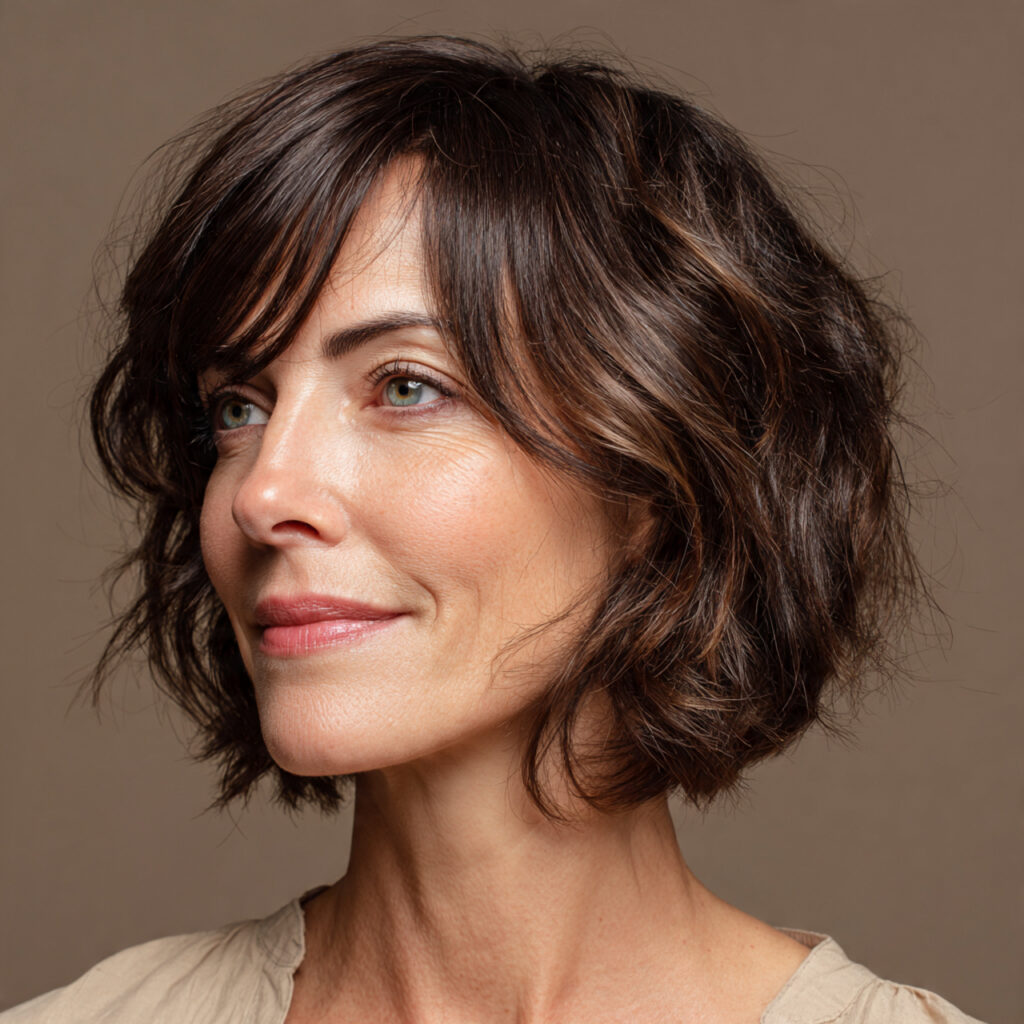Shoulder-Grazing Bob Ideas for Mature Women