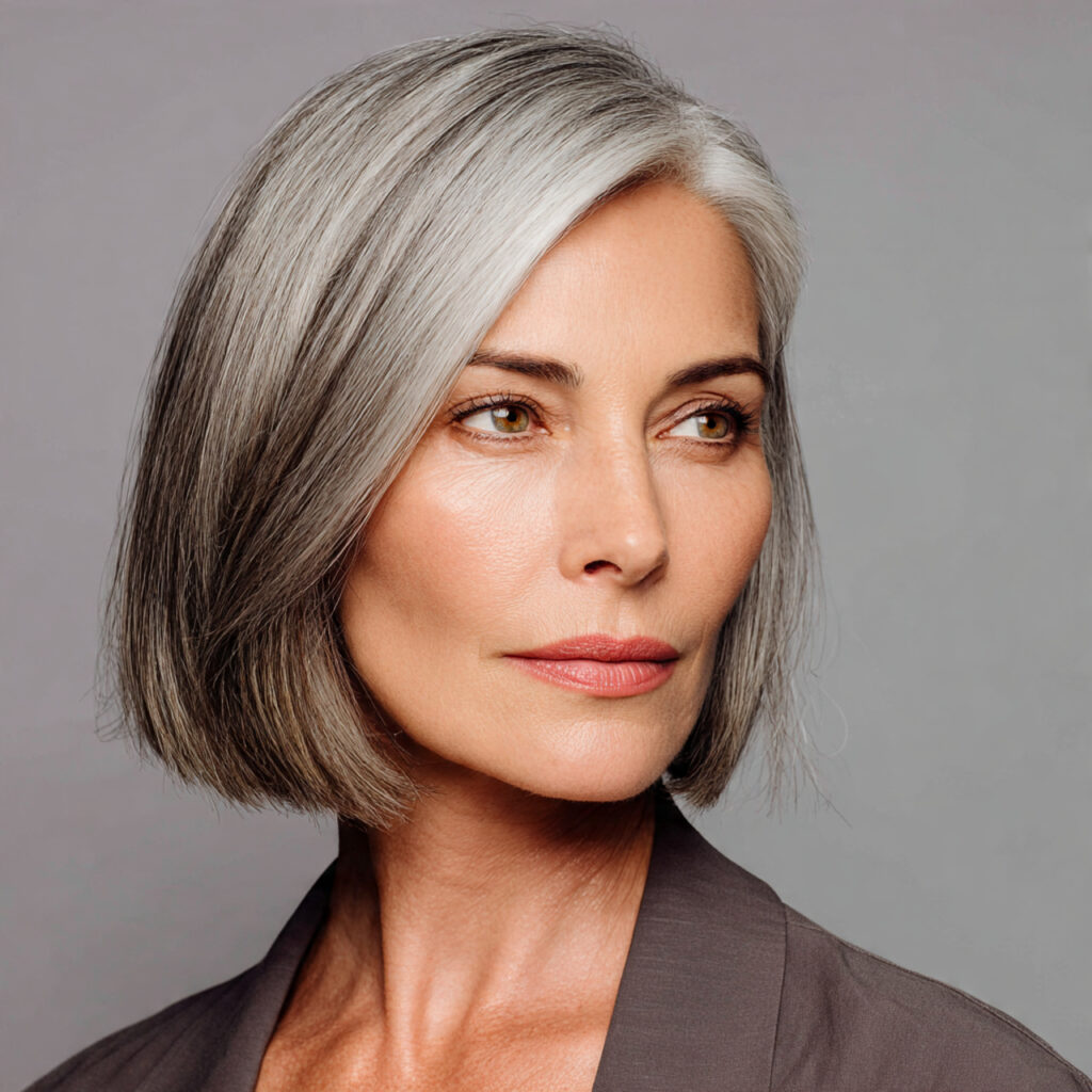 Sleek Straight Bob Ideas for Women Over 60