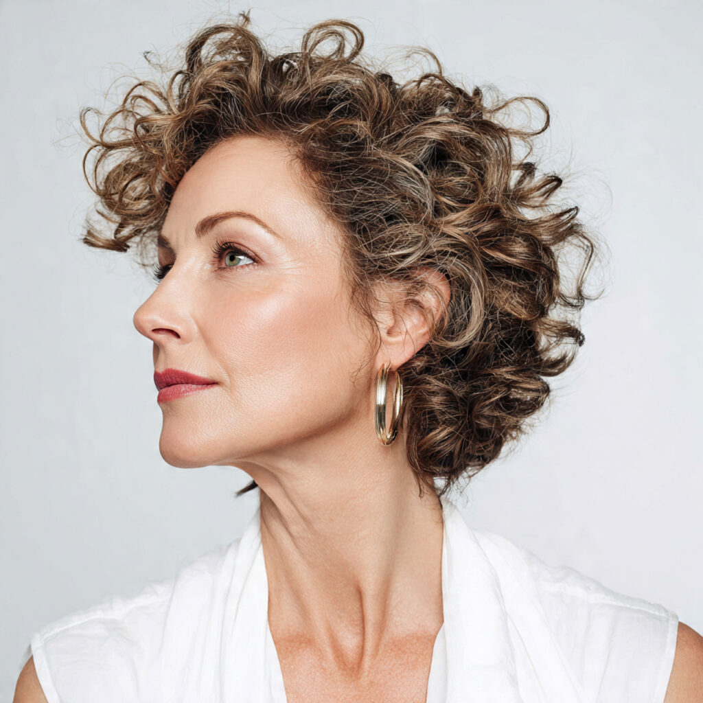 Curly Hairstyle with Modern Shape Idea