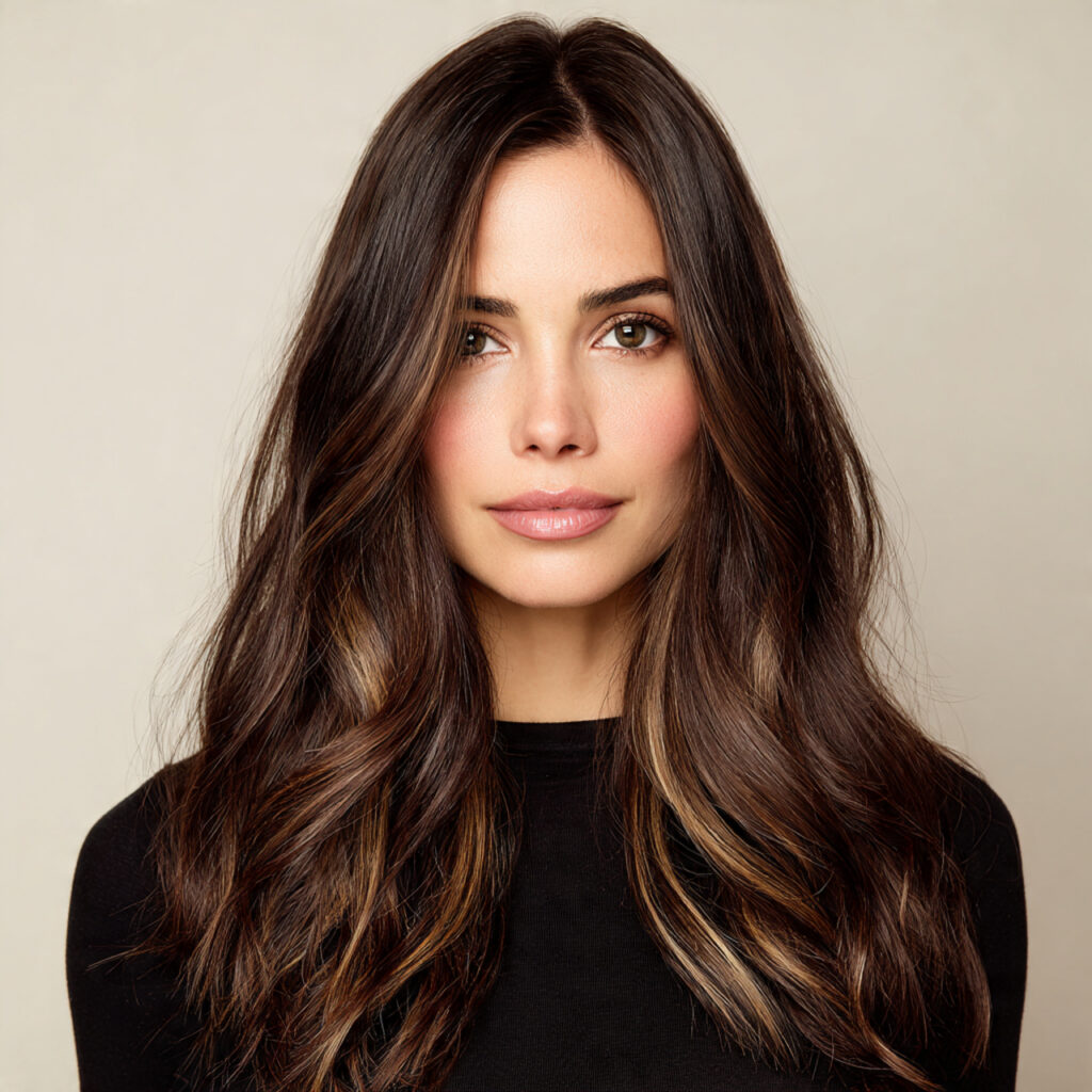 35 Brunette Balayage Hairstyle Ideas for Natural, Bold, and Modern Styles 13 Espresso Brunette Balayage Ideas