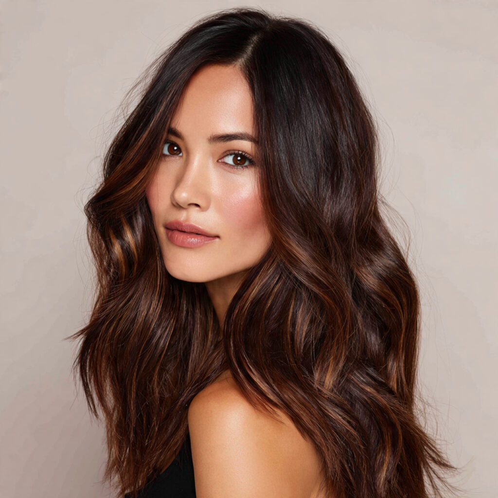 35 Brunette Balayage Hairstyle Ideas for Natural, Bold, and Modern Styles 5 Chocolate Brown Brunette Balayage Ideas