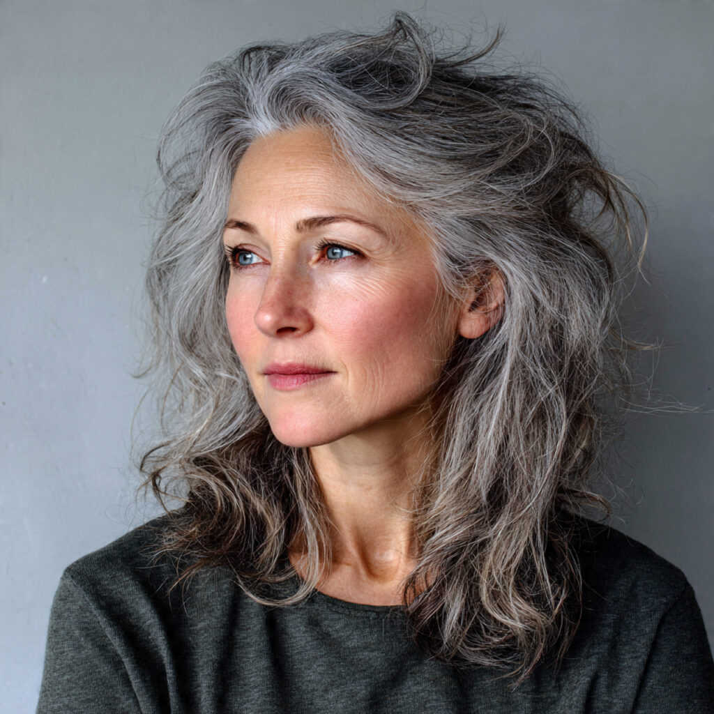 Tousled Gray Hairstyle Ideas