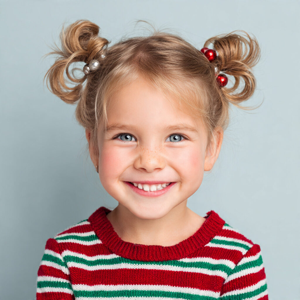 Simple Christmas Hairstyles for Kids Ideas