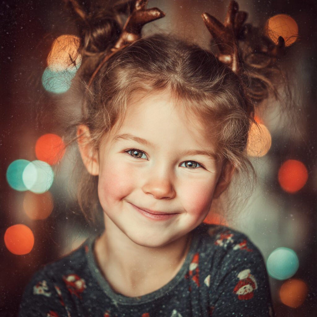 Reindeer-Themed Christmas Hairstyles for Kids Ideas