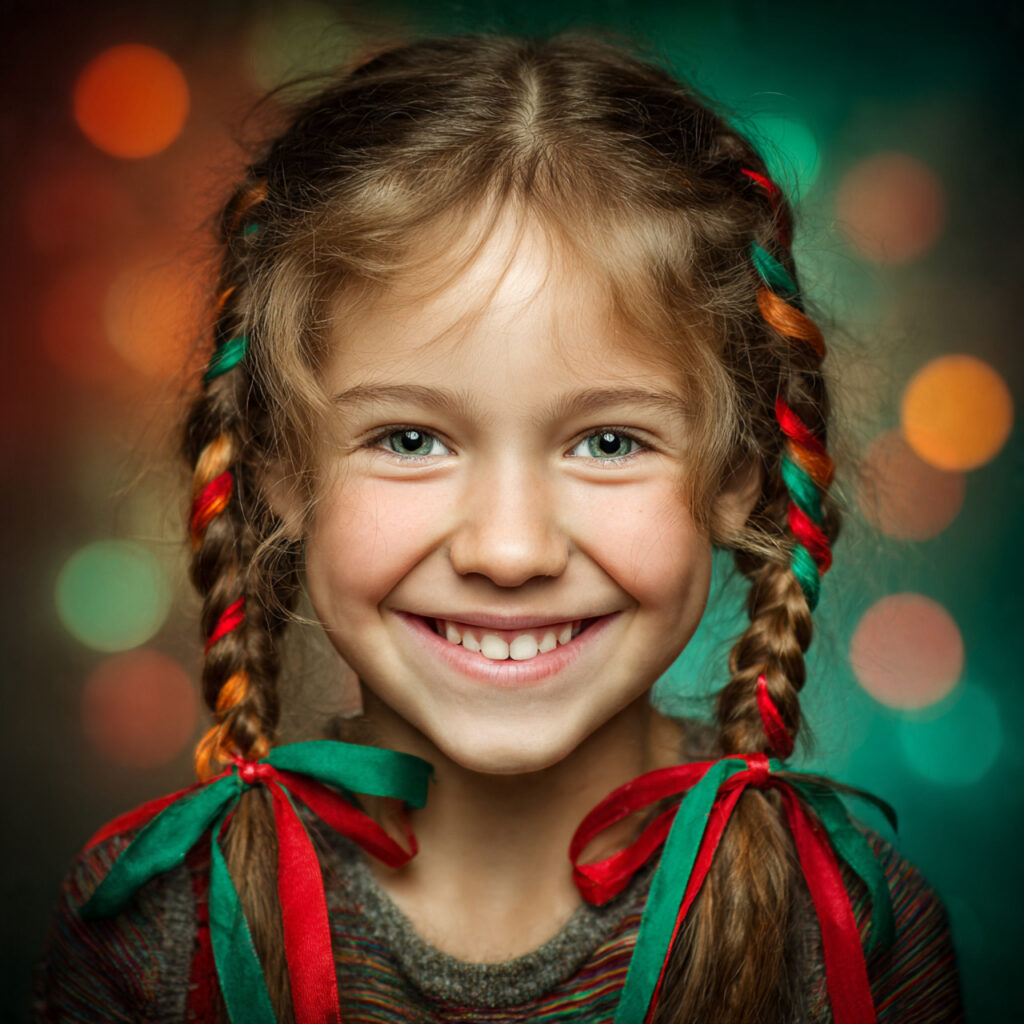 Cute Braided Christmas Hairstyles for Kids Ideas