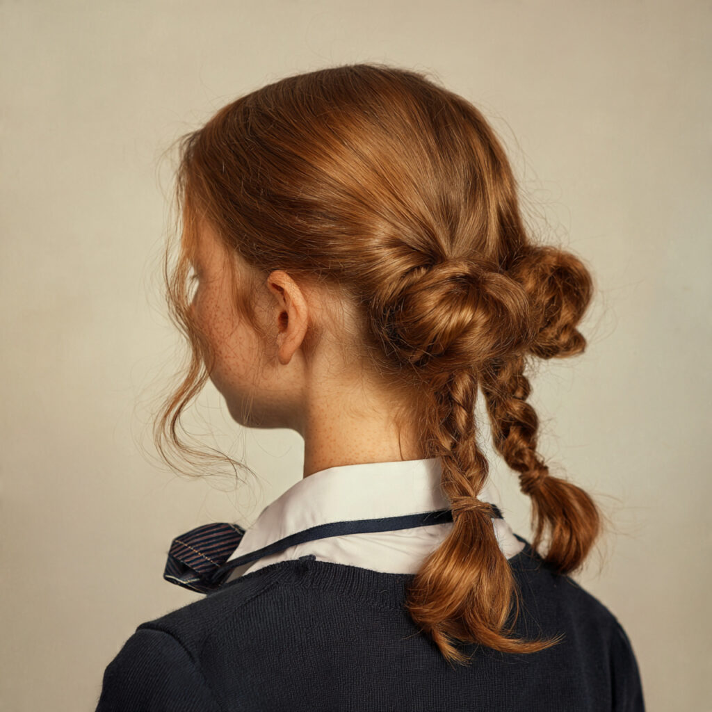 School Hairstyles Ideas for Tied-Back Styles