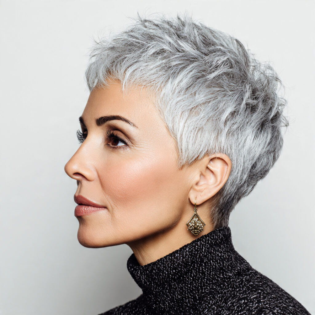 Chic Gray Pixie Cut Ideas