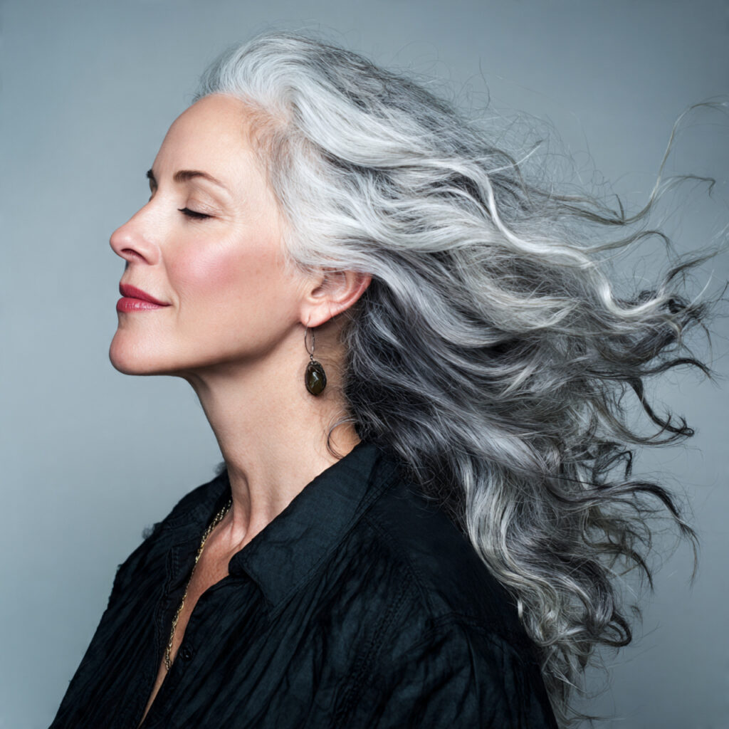 Graceful Gray Hair with Movement Ideas