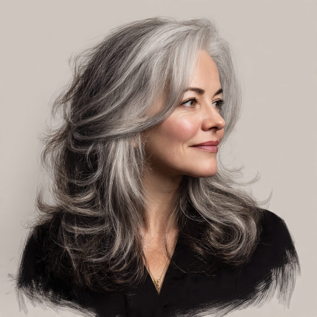 Modern Gray Hair with Soft Layers Ideas