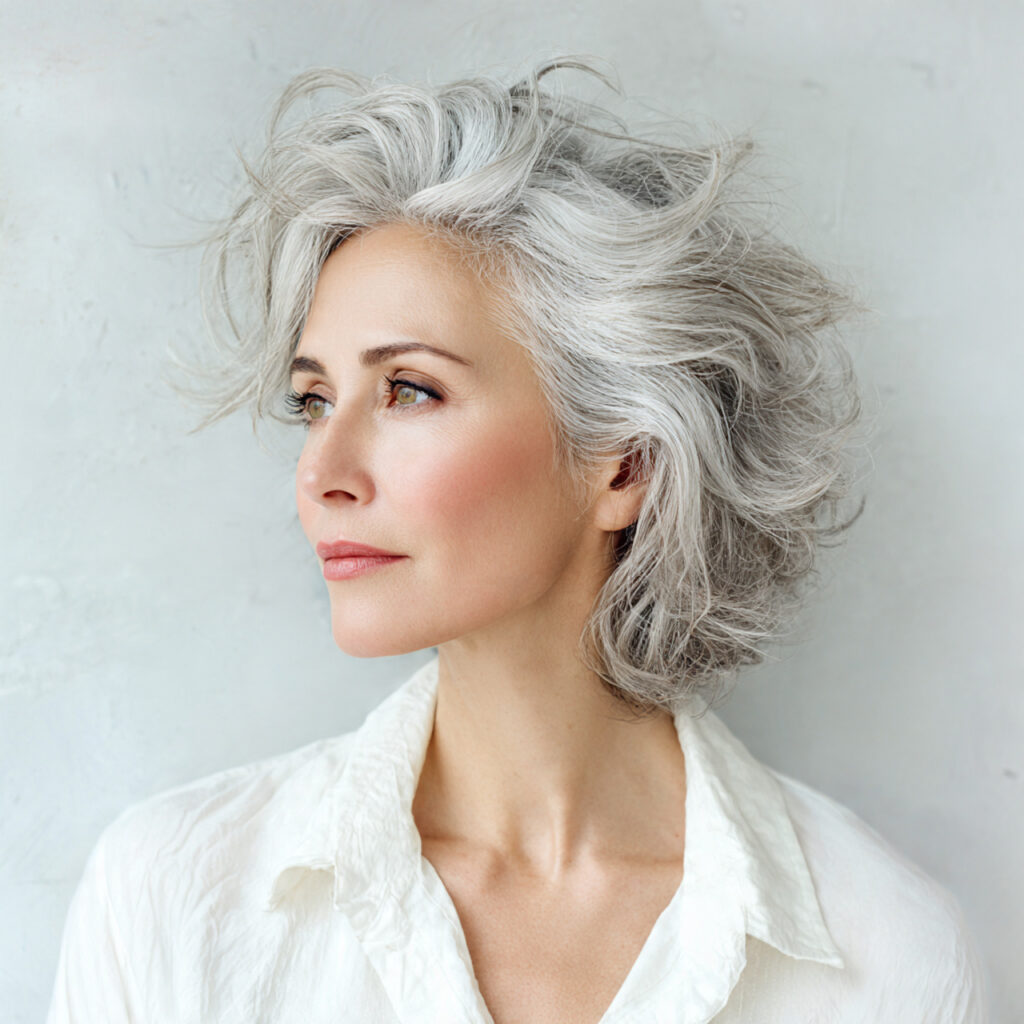 Natural Gray Hair with Volume Ideas